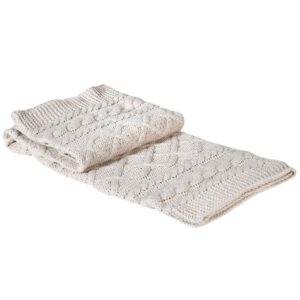 Beige Braid Design Knitted Throw Beige Braid Design Knitted Throw