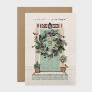Christmas Door Wreath Card