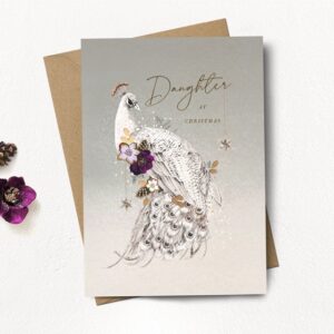 Daughter Peacock Christmas Card