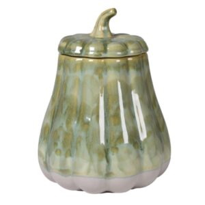 Green Pumpkin Ceramic Lidded Jar Green Pumpkin Ceramic Lidded Jar