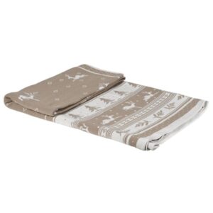 Natural Cotton Reindeer Throw Natural Cotton Reindeer Throw