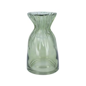 Green Glass Scrunch Vase, Sml Green Glass Scrunch Vase, Sml