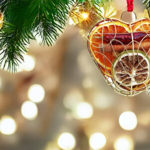 Fragrant Gold Metal Heart Cage Hanging Decoration
