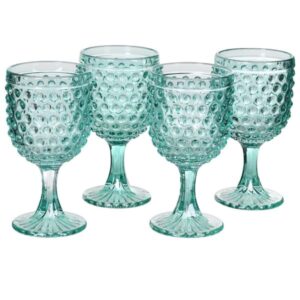 Green Bobble Goblet Glasses – Set of 4 Green Bobble Goblet Glasses Set of 4