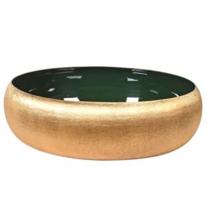 Green and Gold Enamel Bowl Green and Gold Enamel Bowl
