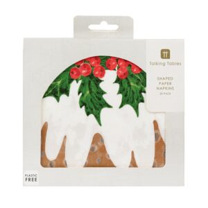 Botanical Holly Shaped Pudding Napkins 20 Pack