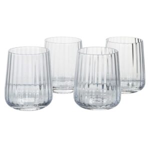 Set of 4 Ribbed Glass Tumblers Set of 4 Ribbed Glass Tumblers