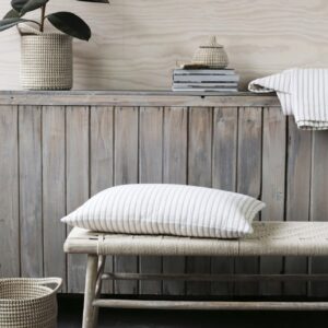 Hikari Taupe & White Striped Cushion Hikari Taupe & White Striped Cushion