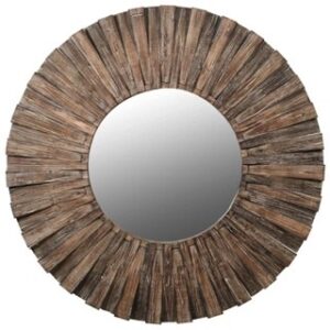 Fir Wood Round Wall Mirror Fir Wood Round Wall Mirror